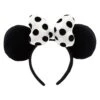 Disney Minnie Mouse Ear Headband With Satin Bow For Adults – Black And White