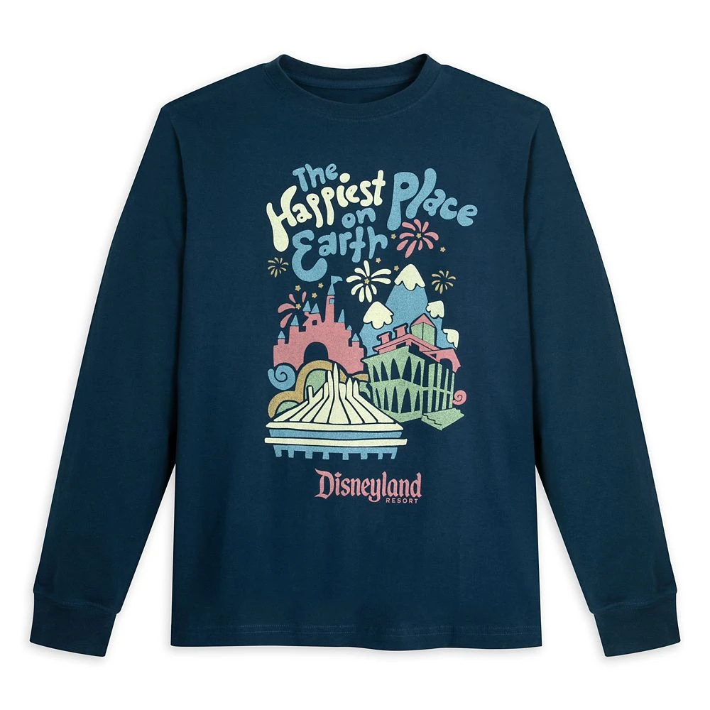 Disneyland ''The Happiest Place On Earth'' Long Sleeve T-Shirt For Adults 1 Disneyland ''The Happiest Place On Earth'' Long Sleeve T-Shirt For Adults