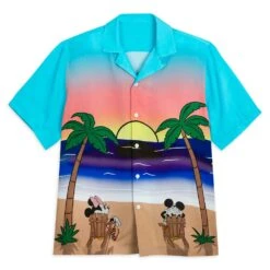 Disney Mickey And Minnie Mouse Summer Woven Shirt For Adults