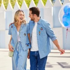 Disney Mickey Mouse And Friends Denim Shirt For Adults -Disney Shop 5205057810228 5