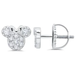 Disney Minnie Mouse Icon Stud Earrings For Kids By CRISLU -Disney Shop 7401057015645 1