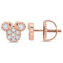 Disney Minnie Mouse Icon Stud Earrings For Kids By CRISLU -Disney Shop 7401057015645 2